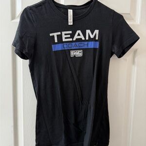 Bella Canvas Black TEAM Coach Graphic Tee with Blue Accent
